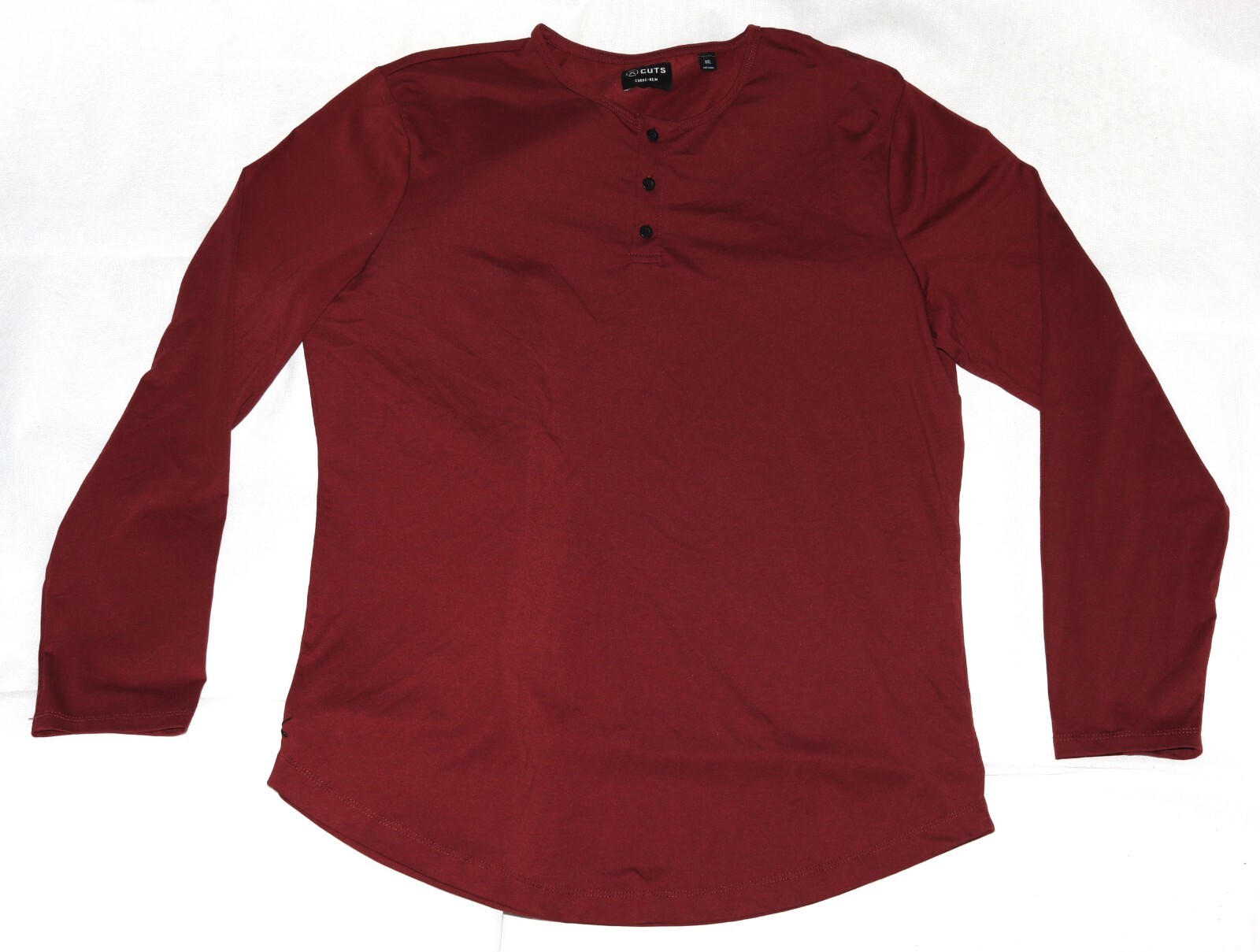 X Cuts Curve Hem PYCA PRO Men’s Long Sleeve Henley Shirt Size 2XL