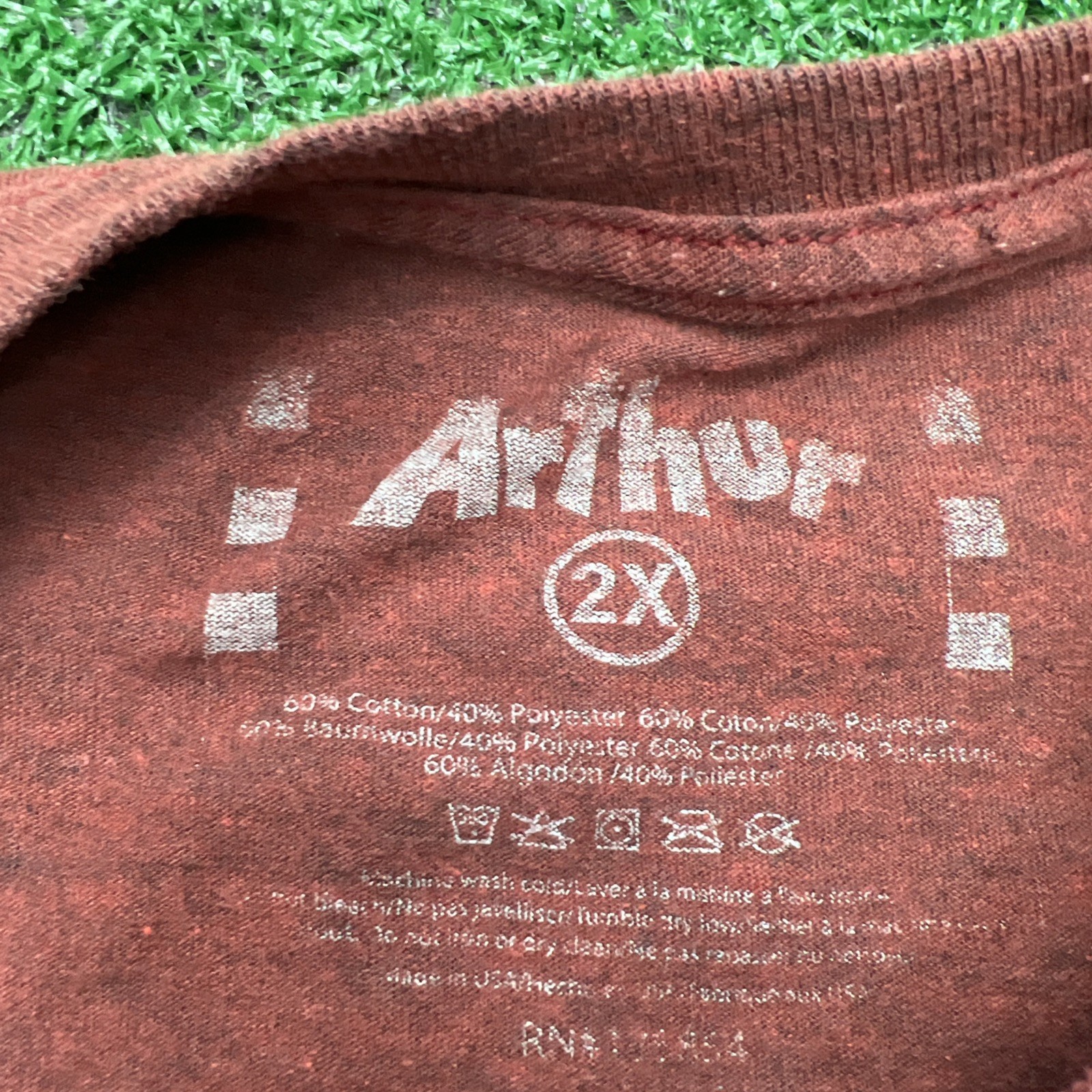 Arthur PBS Cartoon Intro T-Shirt Short Sleeve Red Mens Size 2XL