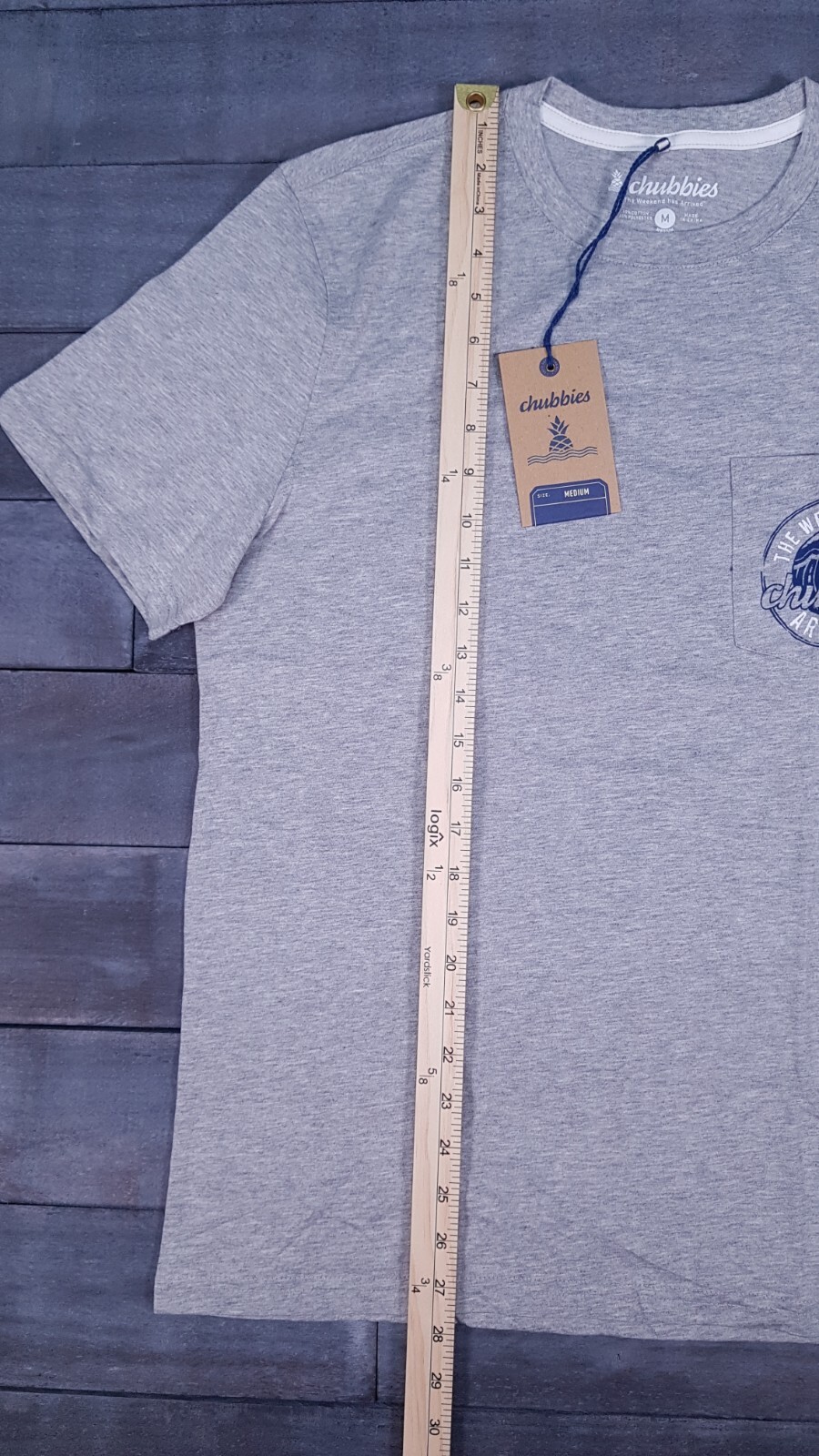 CHUBBIES The Weekend Has Arrived The Necessitee T Shirt Mens Size MEDIUM Grey