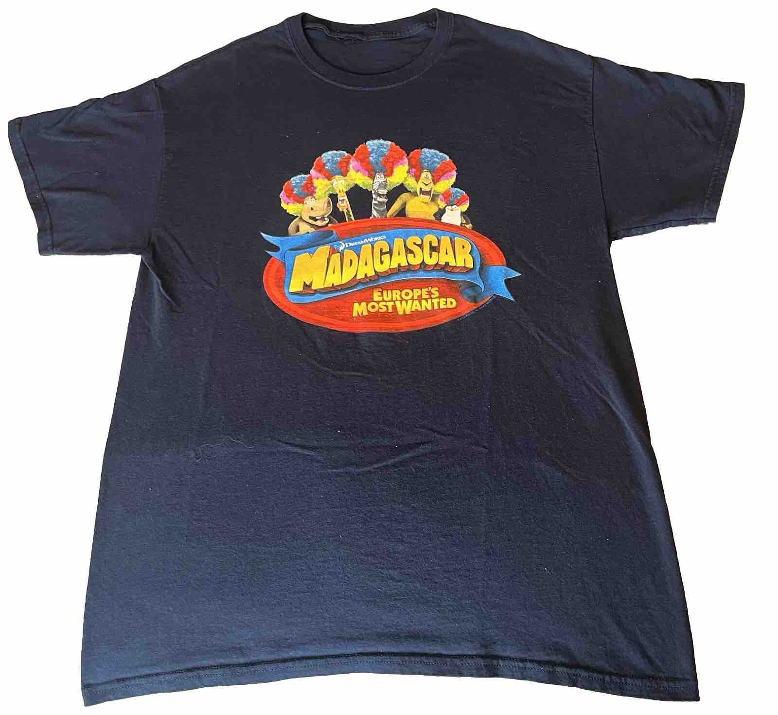 Men’s Vintage T-Shirt: Madagascar Europes Most Wanted Movie Dreamworks Size L