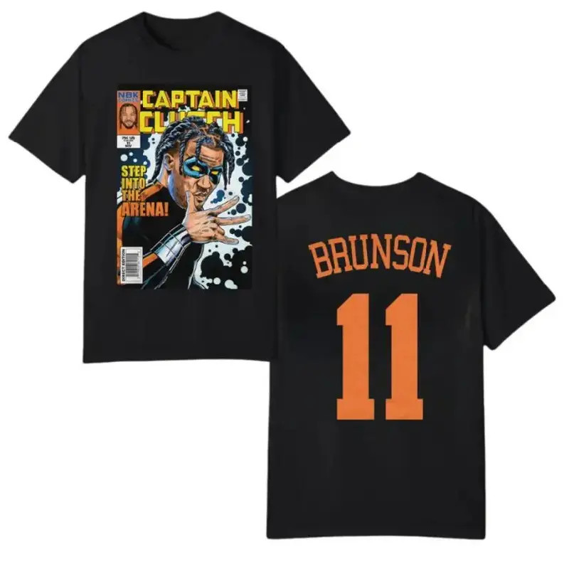 Jalen Brunson Captain Clutch Graphic Tee Knicks Basketball Shirt