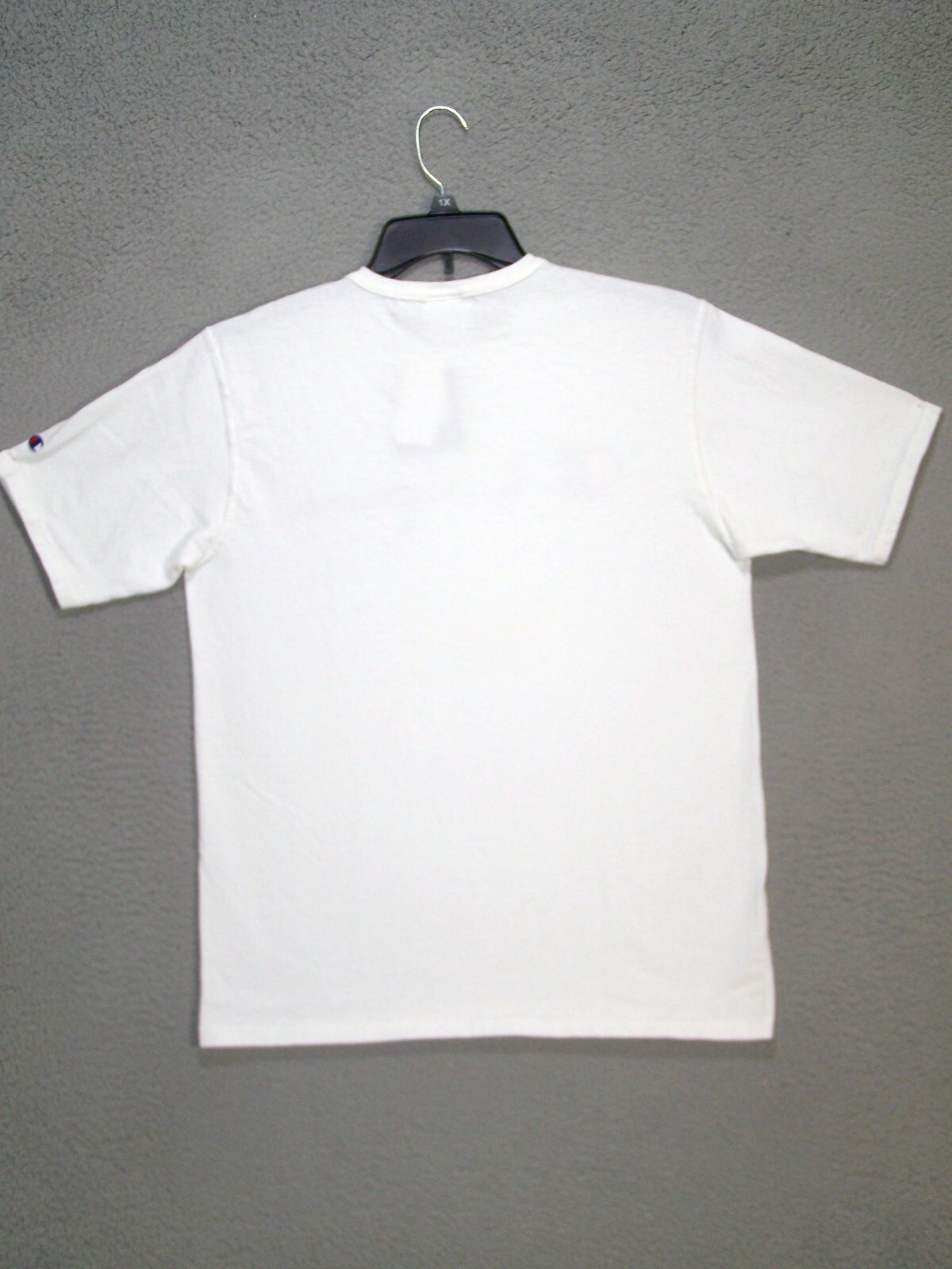 Champion Shirt Adult Medium White Spell Out Logo Heavy Cotton Athleticwear Mens