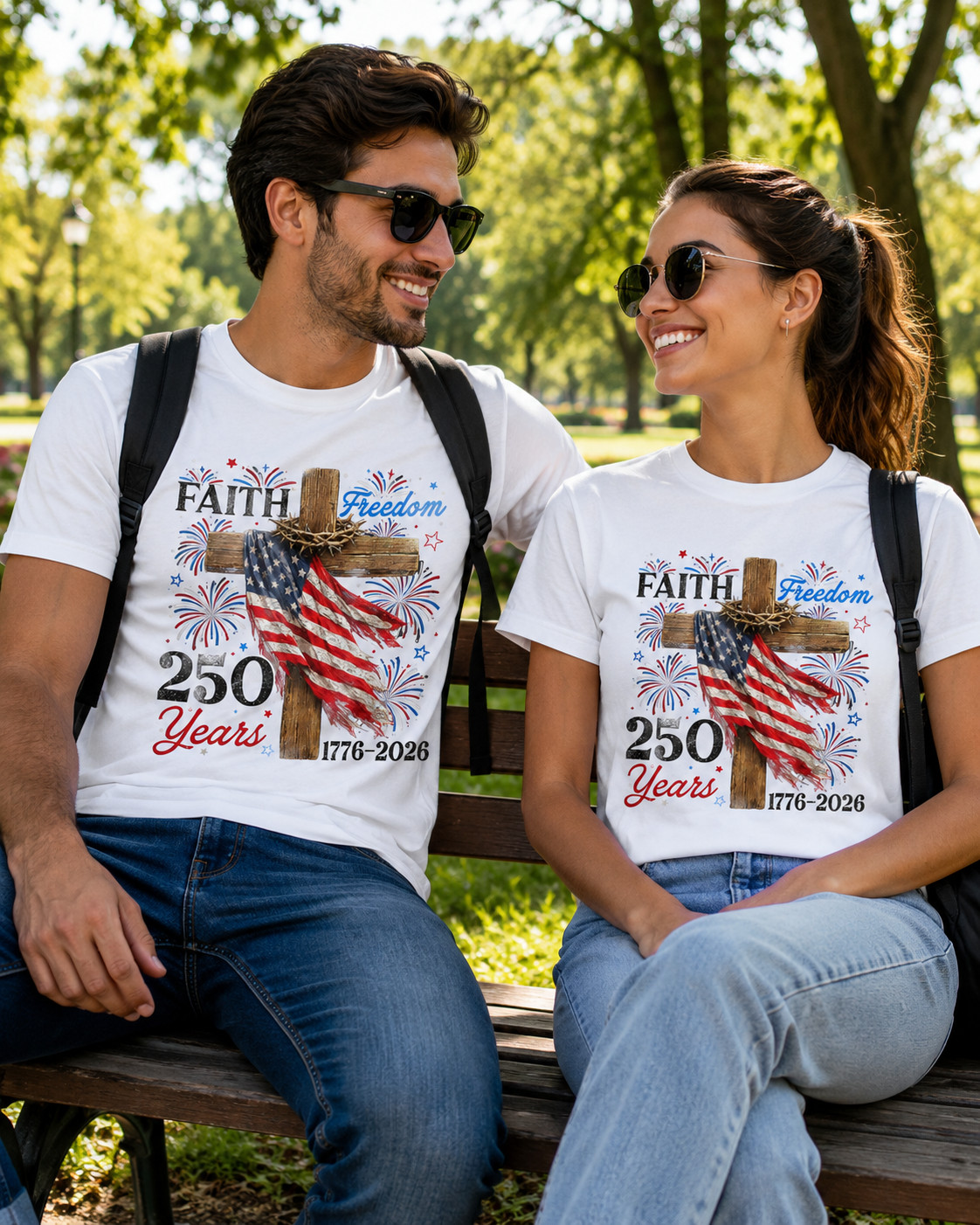 250 Years Faith and Freedom 4th of July Shirts Christian Men T Shirt