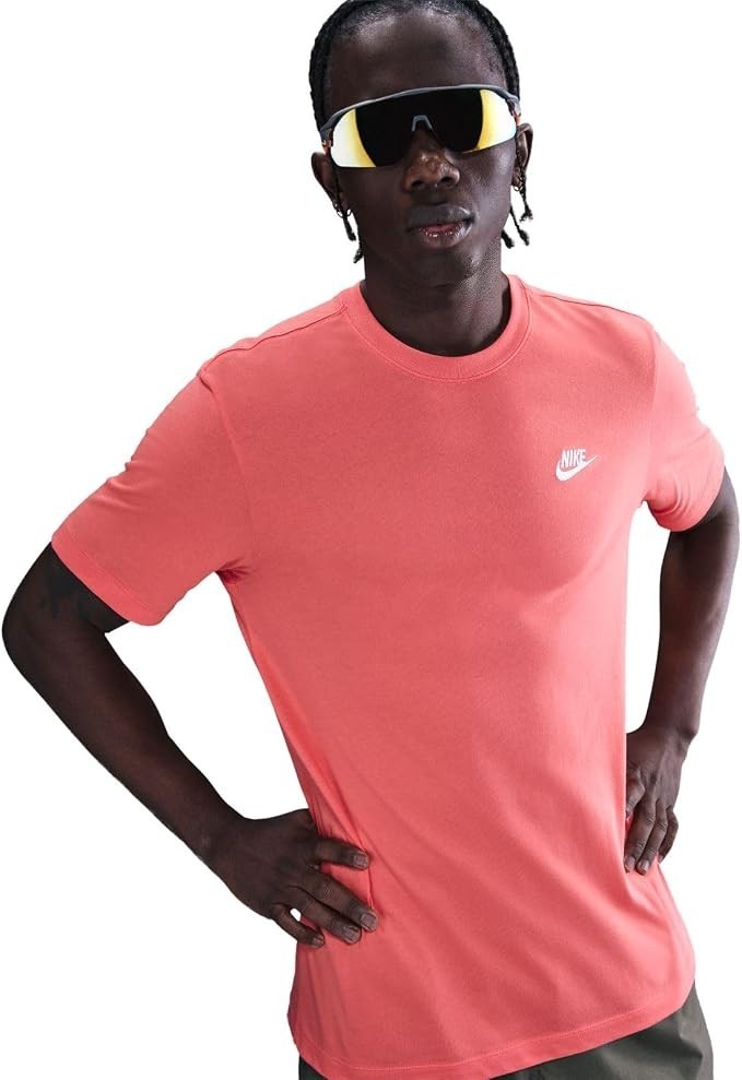 Nike Men’s NSW Sportswear Club T-Shirt Short Sleeve Tee – Orangish – FREE SHIP