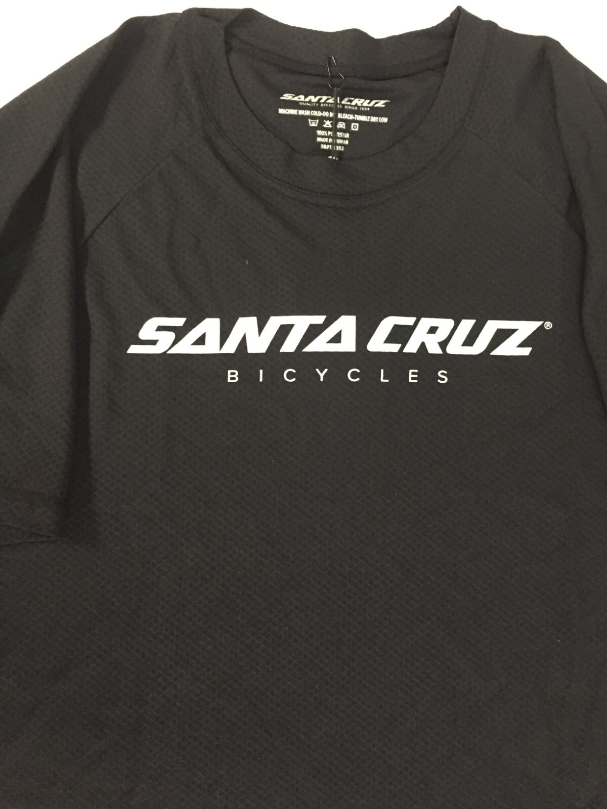 Santa Cruz Bicycles Black SS short sleeve Tech Stacked Tee T Shirt
