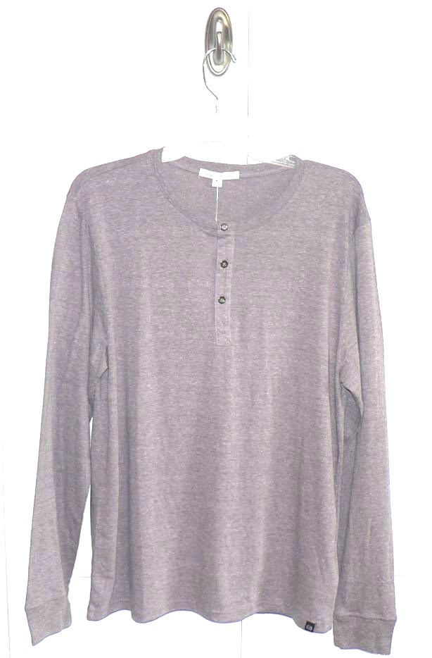 Threads 4 Thought Men’s Long Sleeve Tri blend Henley in Purple Heather Medium