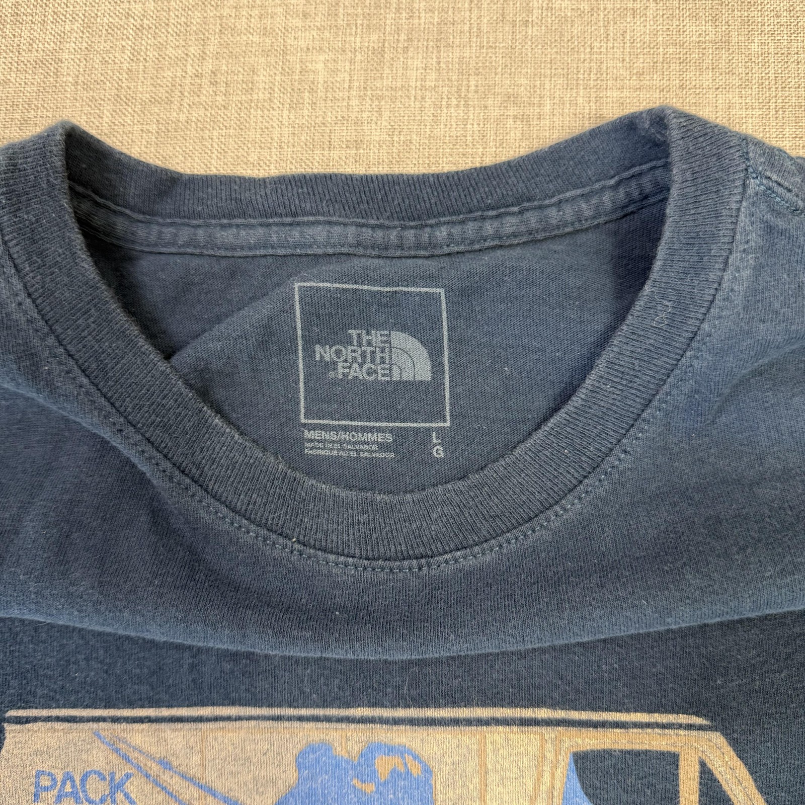 The North Face Shirt Mens Large Blue Crew Neck Short Sleeve Pack Van Graphic