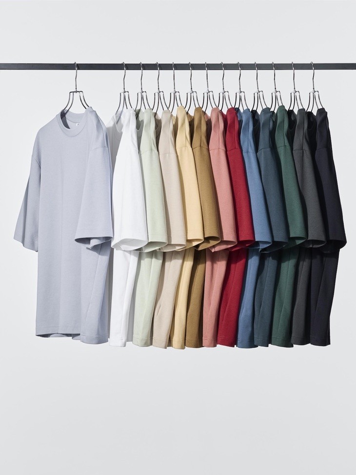 Uniqlo U AIRism Cotton Crew Neck Oversized T-Shirt 67 Blue Size M