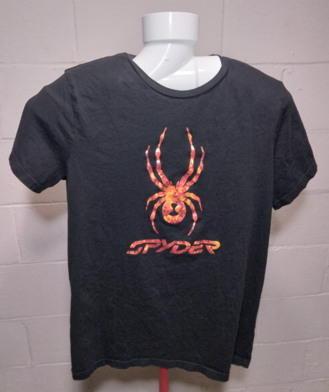 Spyder T-Shirt Large Black Logo Short Sleeve