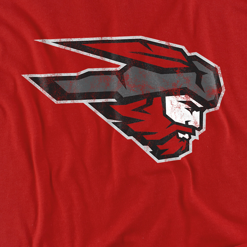 Western Colorado University Adult T-Shirt Distressed Primary Logo, Red, S-5XL