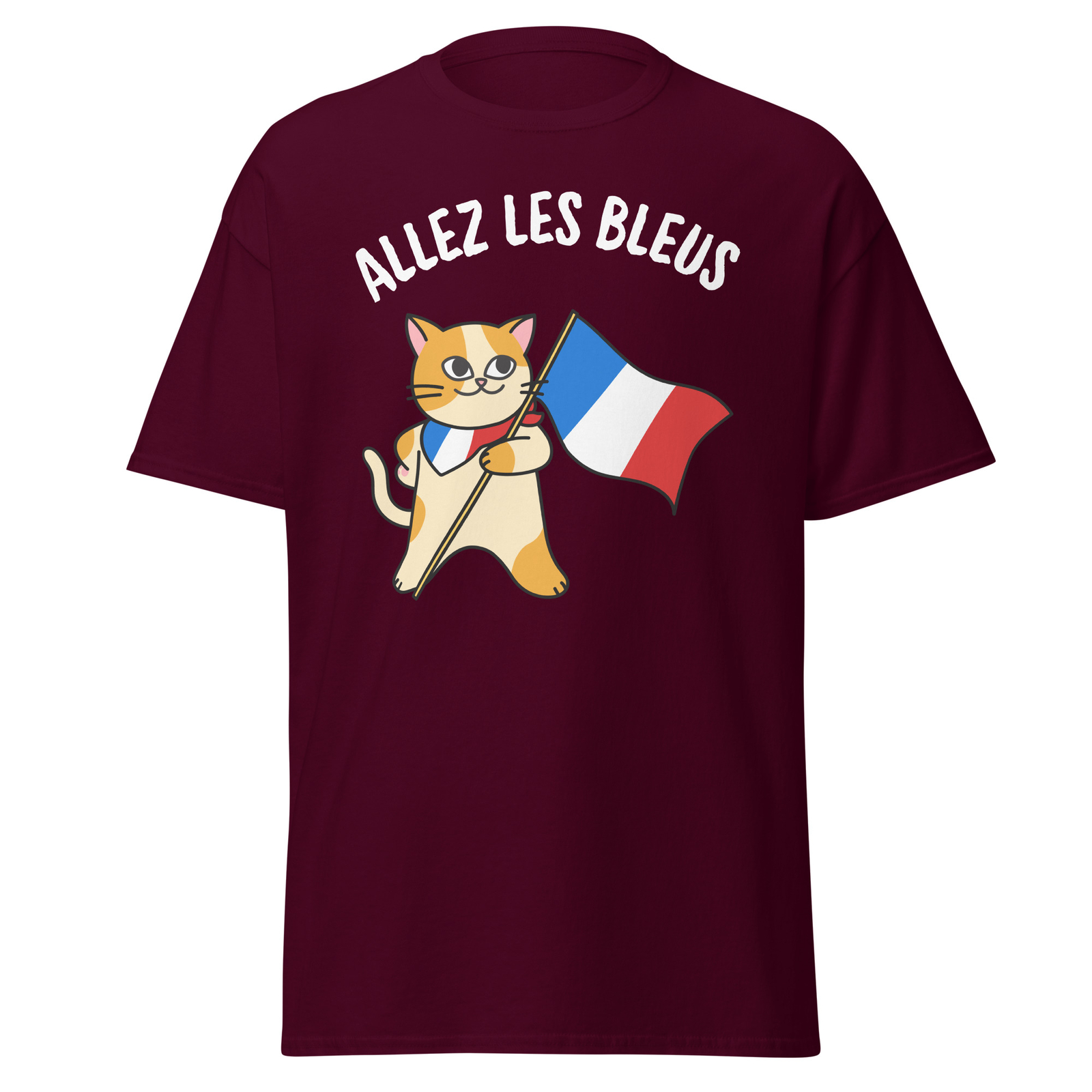 Allez Les Bleus – France Football Soccer Cute Patriotic French Cat T-shirt