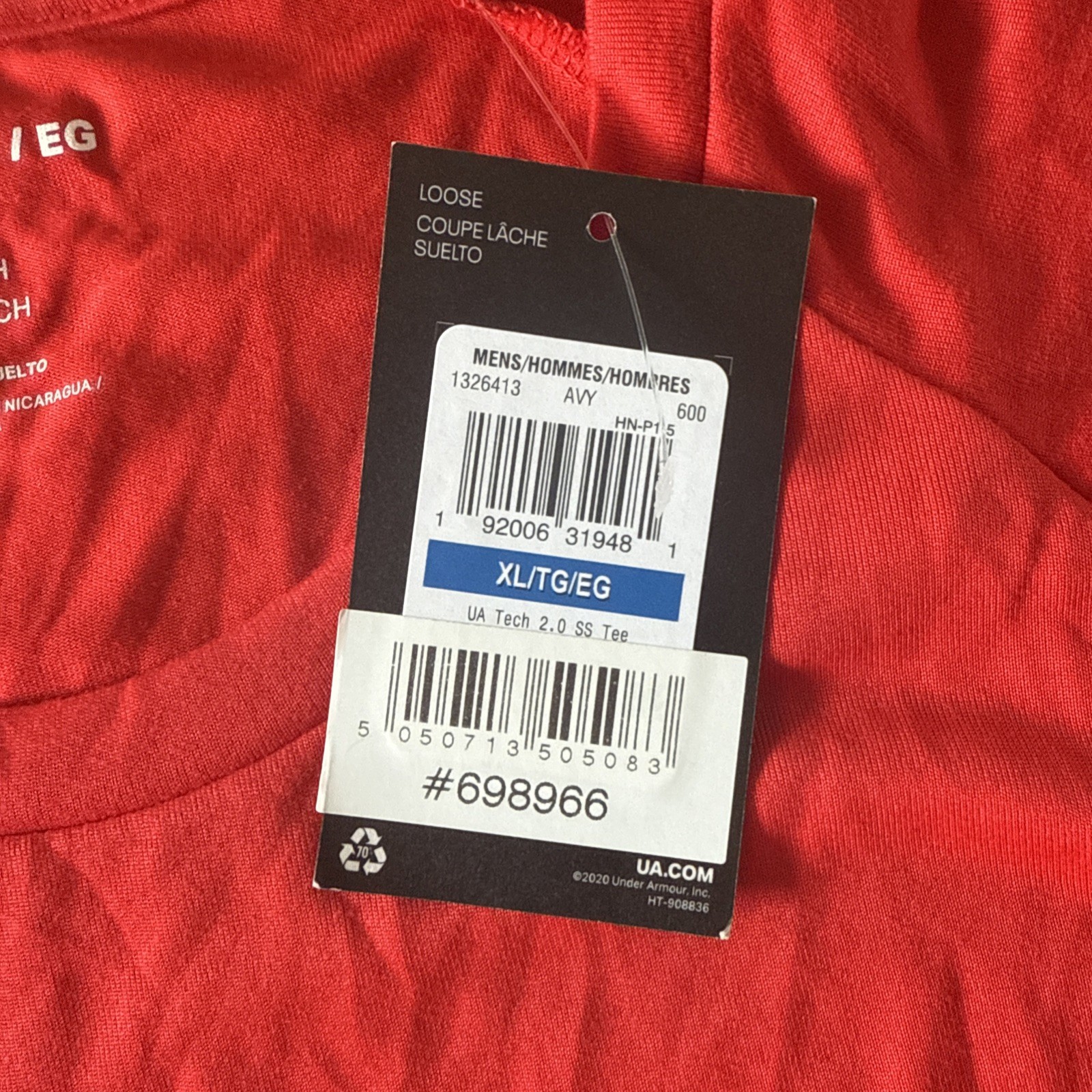 Under Armour Men’s Tech 2.0 T-Shirt In Red Size XL