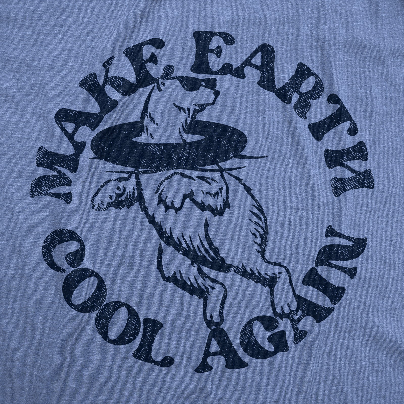 Mens Make Earth Cool Again T Shirt Funny Polar Bear Inner Tube Relaxing Graphic
