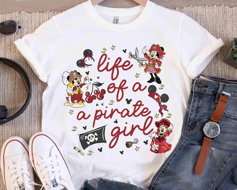 Minnie Mouse Girl’s Pirate Life, Disney Pirates Yo Ho Yo Ho T-shirt