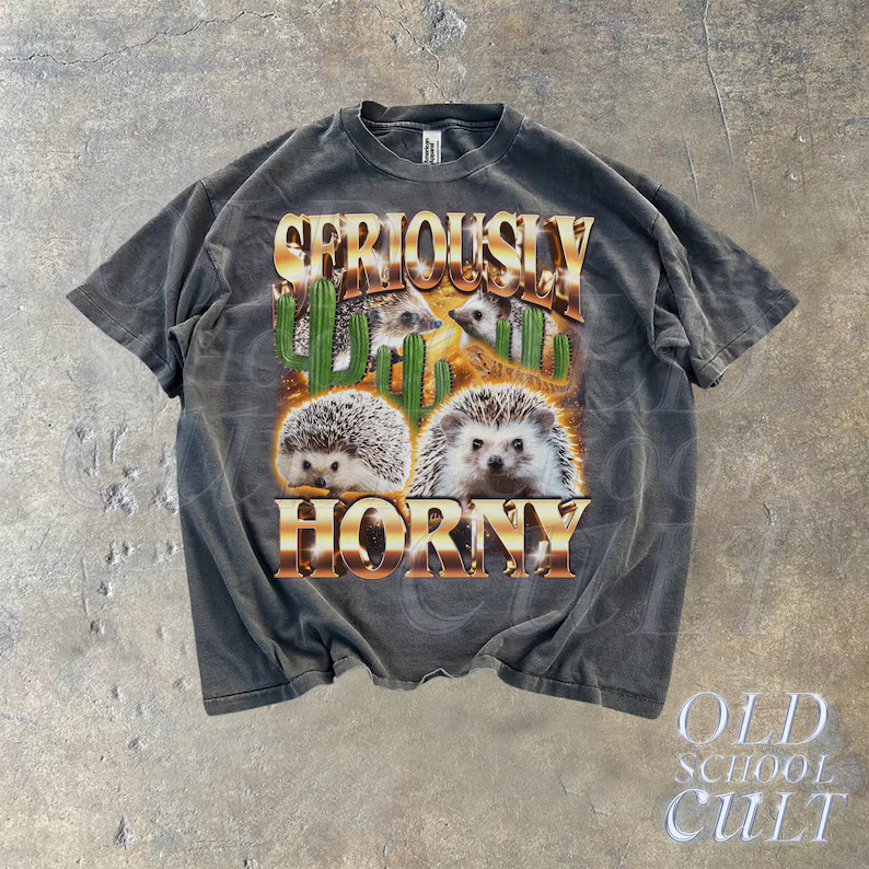Seriously Horny Funny Offensive Retro Comfort Tee