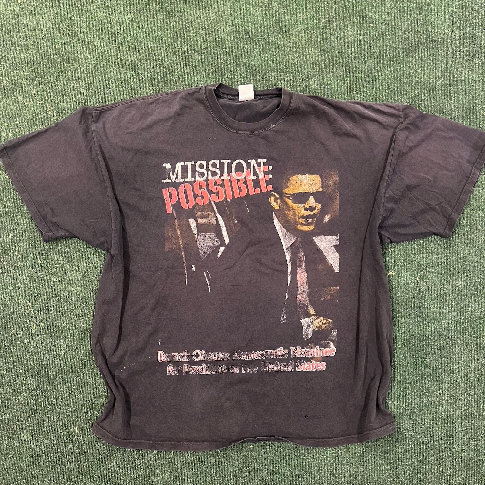 Vintage Y2K Barack Obama Mission Possible Size 4XL