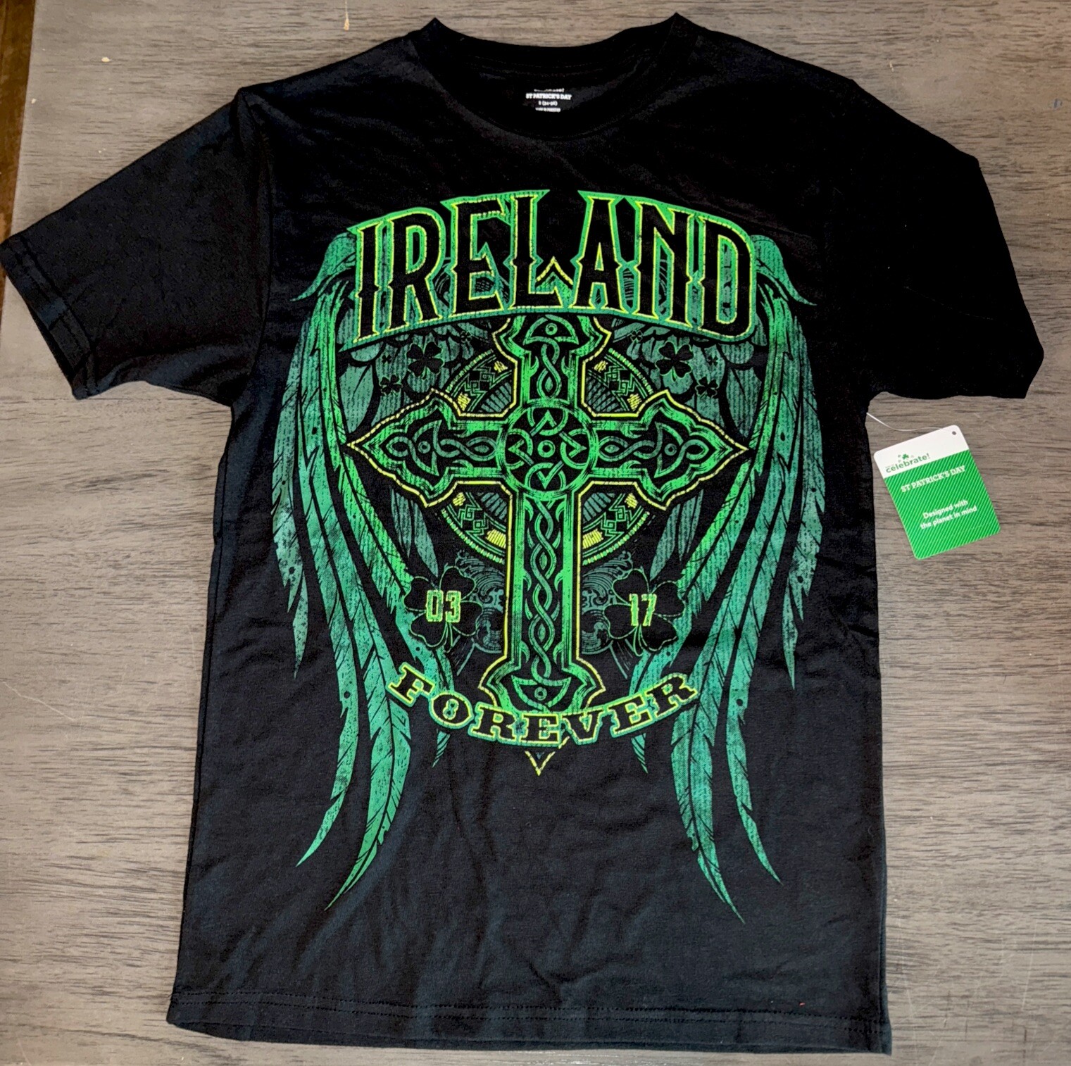 Way to Celebrate St. Patrick’s Day Men’s Ireland Tee Celtic Cross S M L 2X New