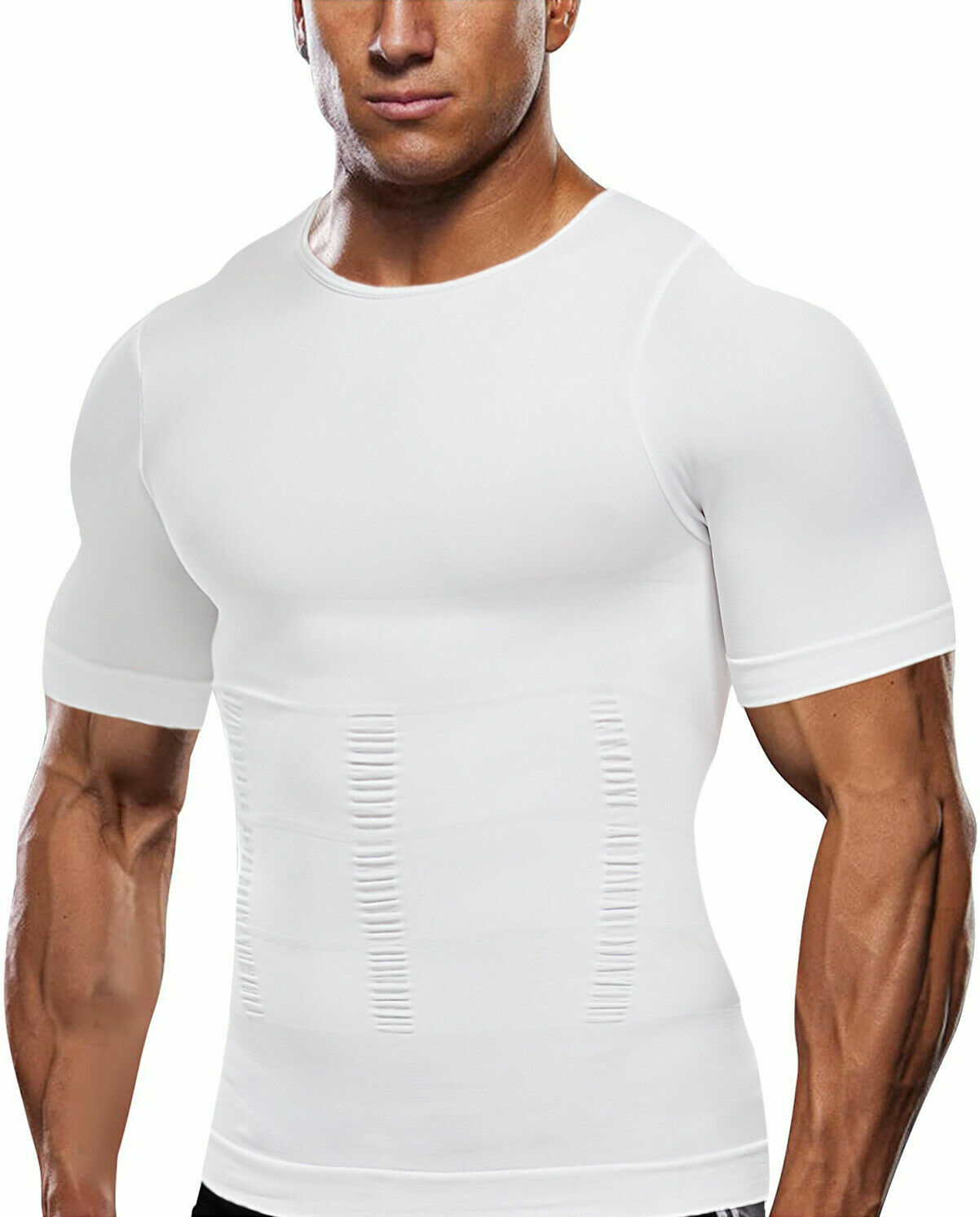 SecondSkin Men’s Shaper Cooling T-Shirt Compression Shirt Slimming Shapewear US