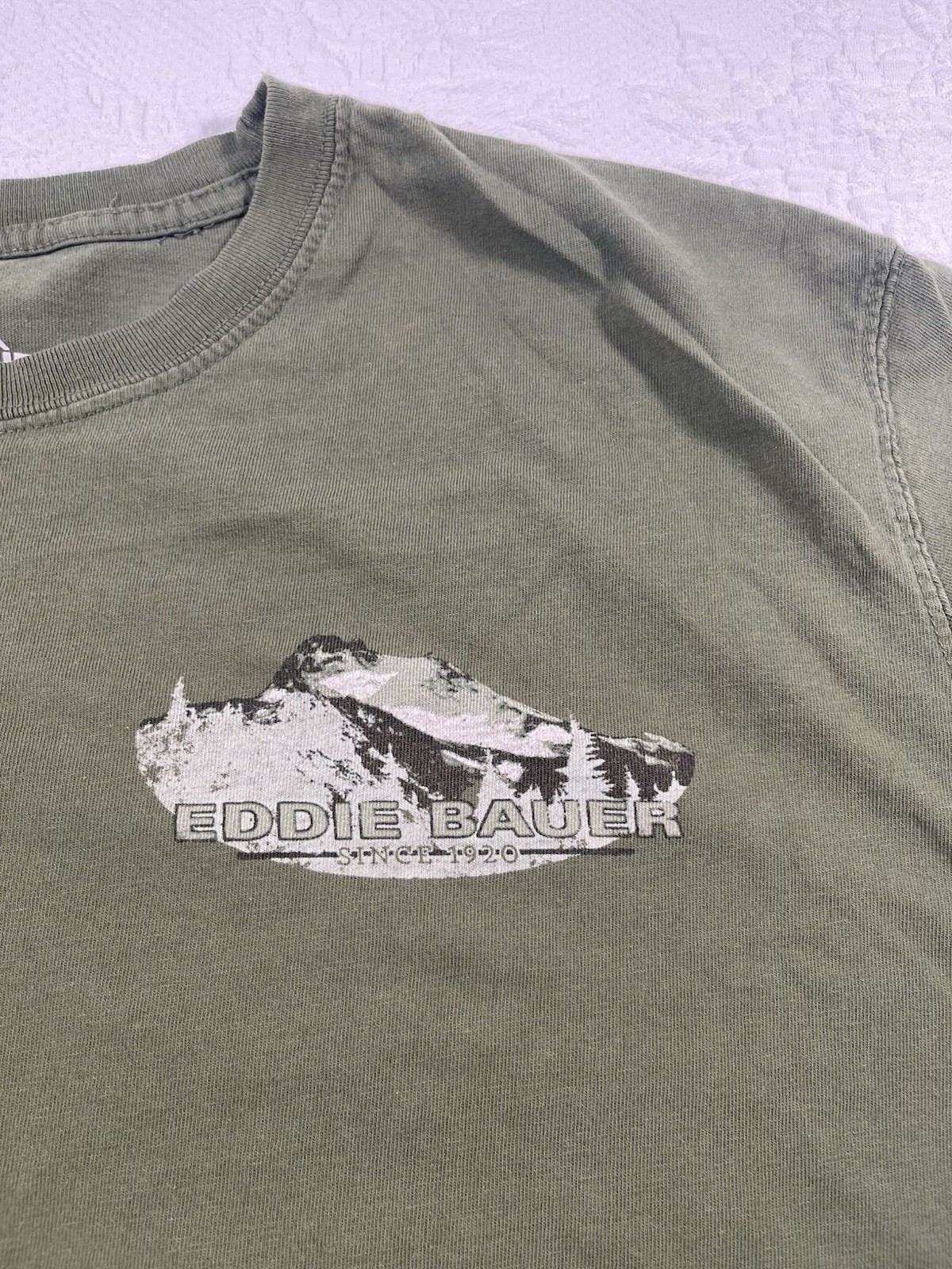 Eddie Bauer Men’s Green Graphic Logo Knit Crew Neck Short Sleeve XXL T-Shirt