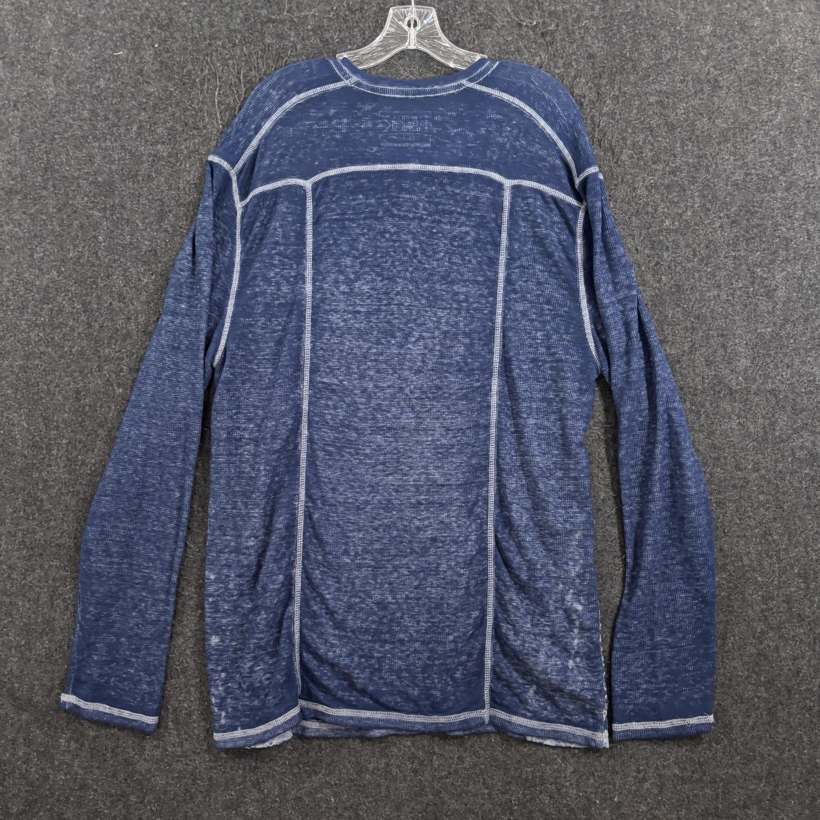 Buckle Black Burnout Henley Shirt Men’s XL Blue Stone Wash Knit Y2K Casual