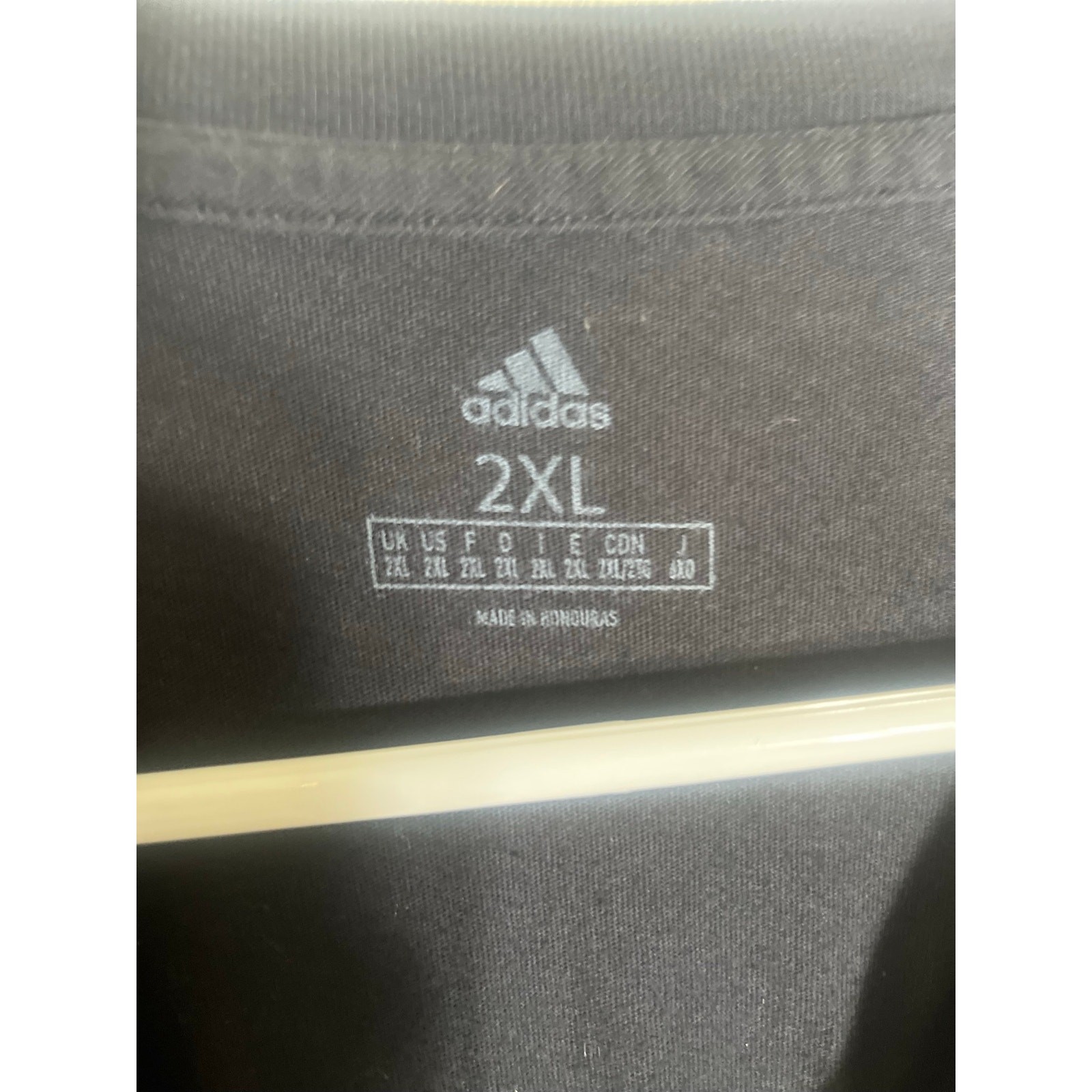 Adidas XXL black mens T-Shirt w/gold design-used good condition