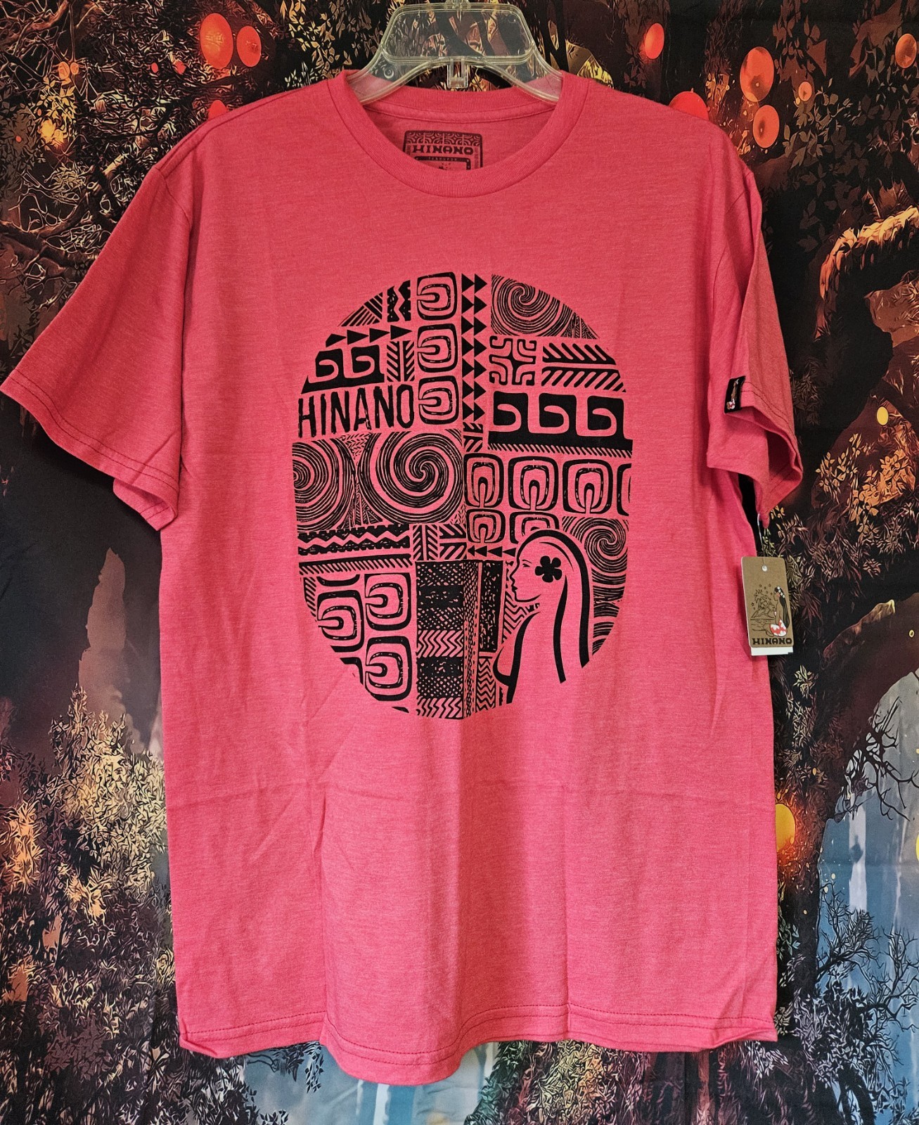 Hinano Liko Men’s Red Heather Graphic Logo Crew Neck Short Sleeve T-Shirt M