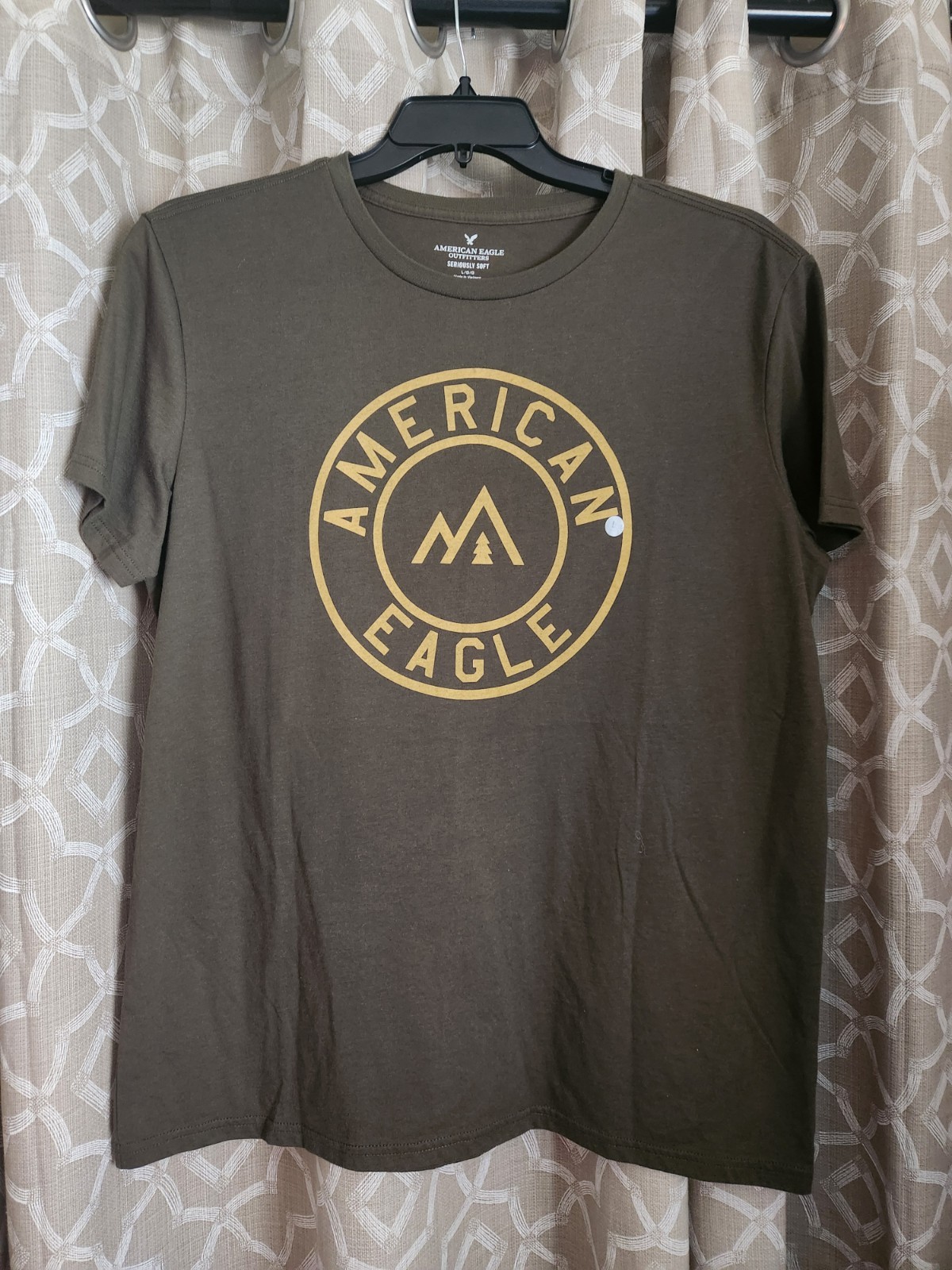 Mens American Eagle Outfitters Seriously Soft Green Logo T-Shirt Size Large NWT