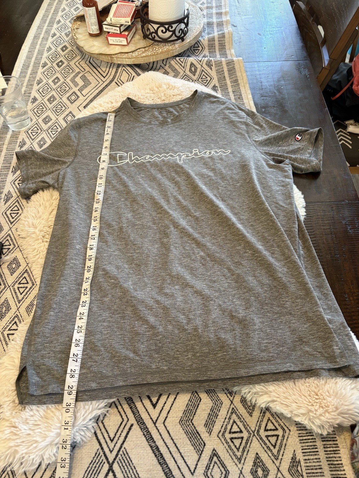 Champion T Shirt Men’s Extra Gray Classic Logo Cotton Casual Tee S XL Workout