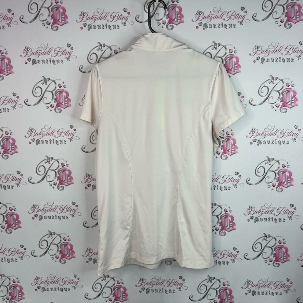 Nike golf tshirt tour performance White and Gray Striped Casual Shirt