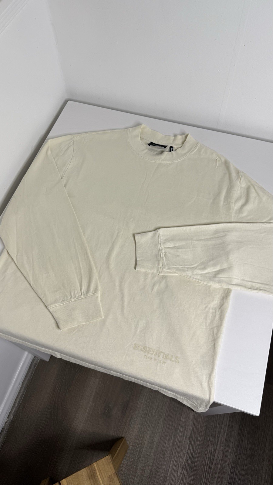 OG Essentials Long Sleeve Back Logo Tee “Cream” (XL) *PREOWNED*