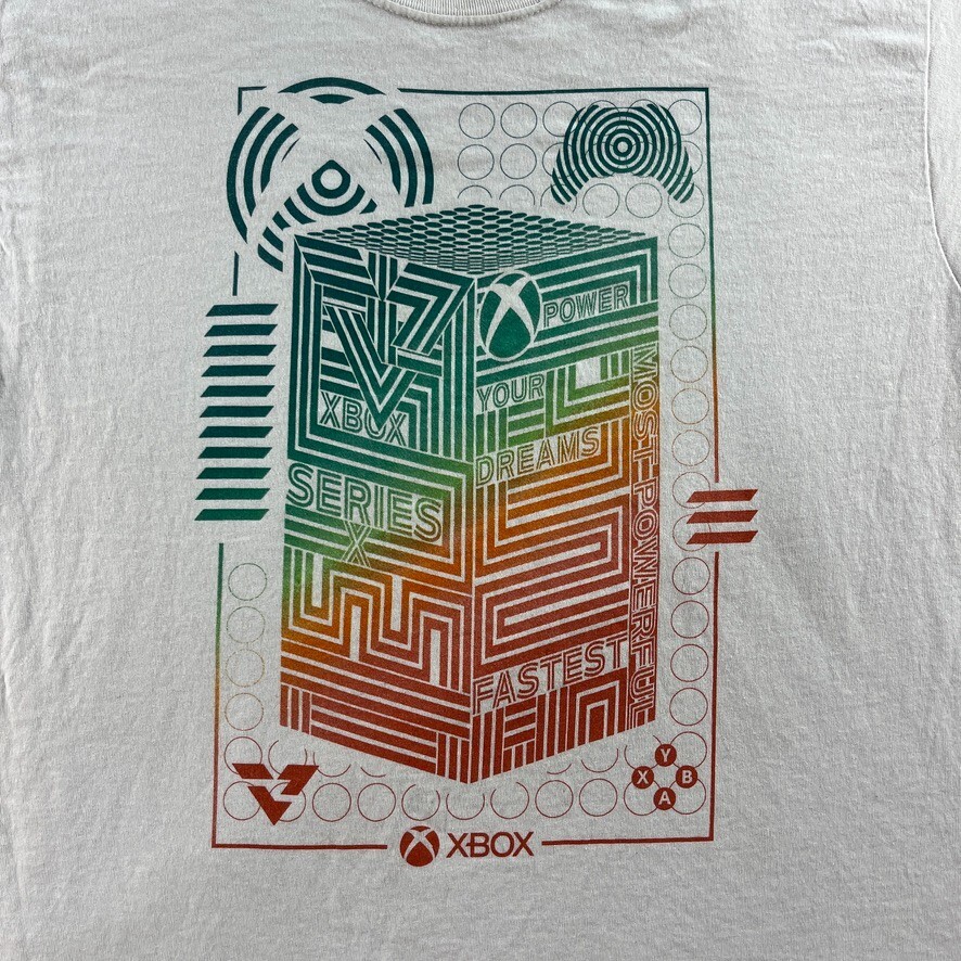 XBOX T Shirt Mens Large White Graphic Tee Ripple Junction Most Powerful Games