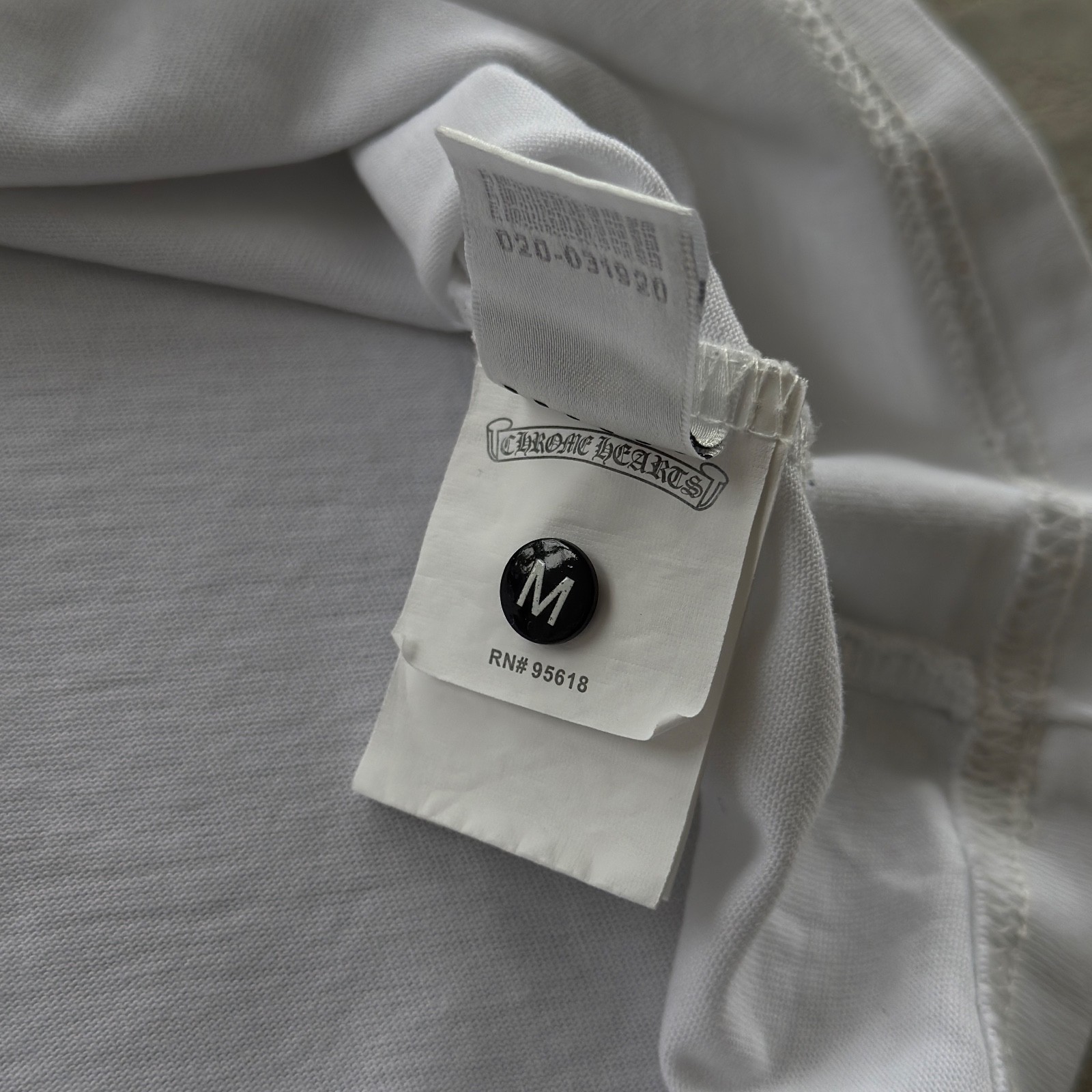 Vintage Chrome Hearts Longsleeve Tee Shirt Distressed Size M White Blue