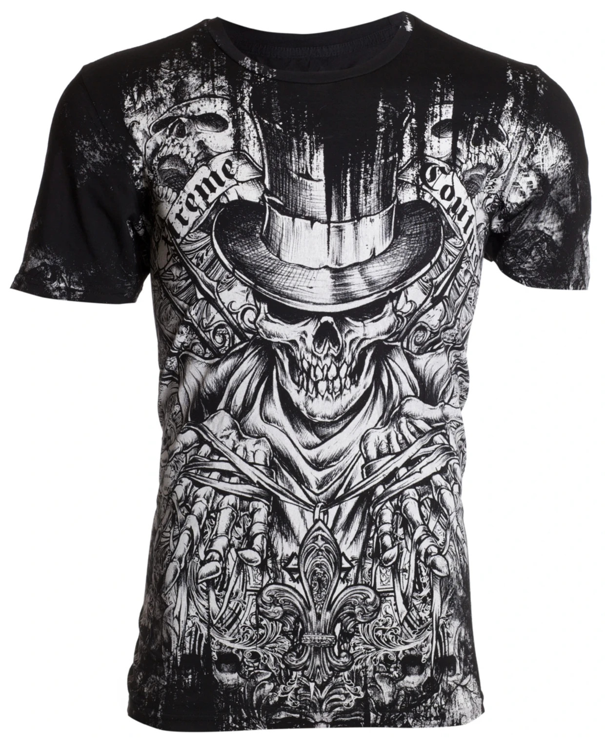 Xtreme Couture Affliction Men’s T-Shirt OFFERING Skull Black Tattoo Biker S-3XL