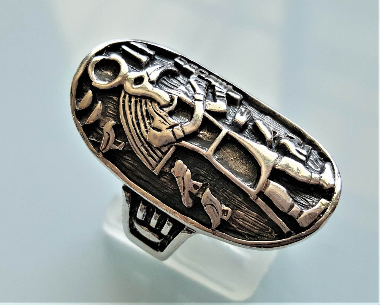 Great THOTH STERLING SILVER 925 Ring Ancient Egyptian God of Wisdom Ibis Head Hi