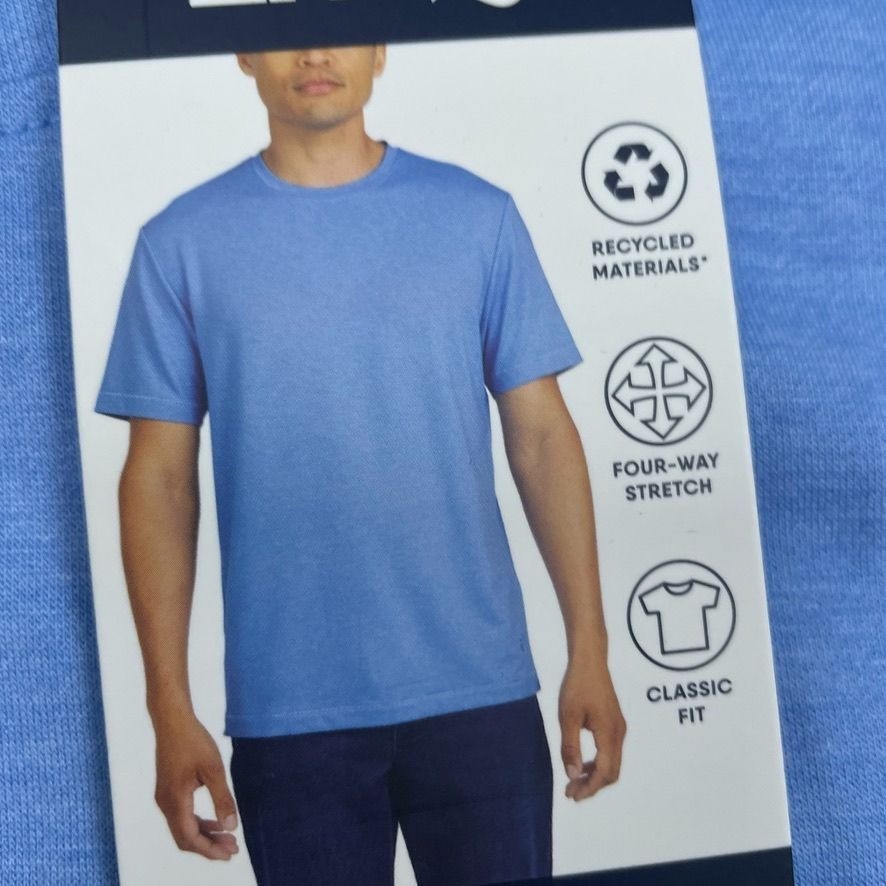 Lands End Mens Classic Fit Short Sleeve Tee Blue M a0106