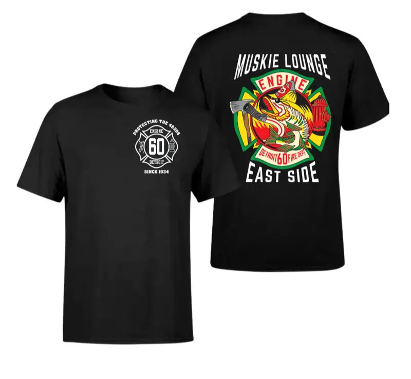 Detroit Fire Department Engine 60 Muskie Lounge T-Shirt, Vintage Streetwear Fire