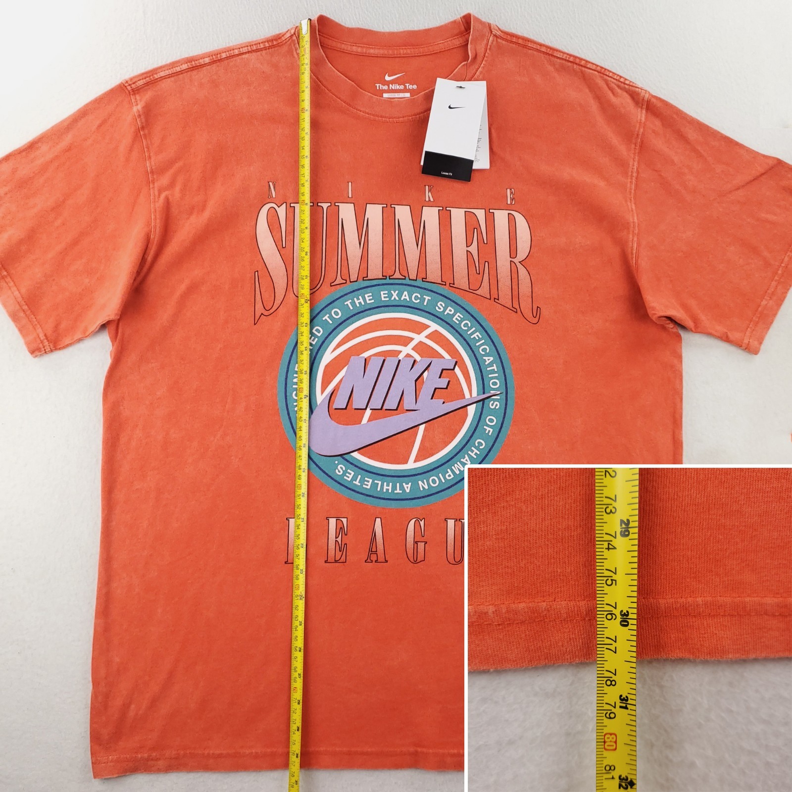 Nike Tee Max90 Summer League Basketball T-shirt Sunfade Wash Large Loose NWT
