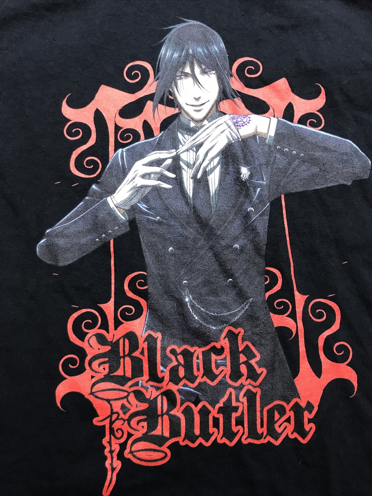 Black Butler Shirt Adult Small Black Short Sleeve Manga Anime Tee – Fast Ship!