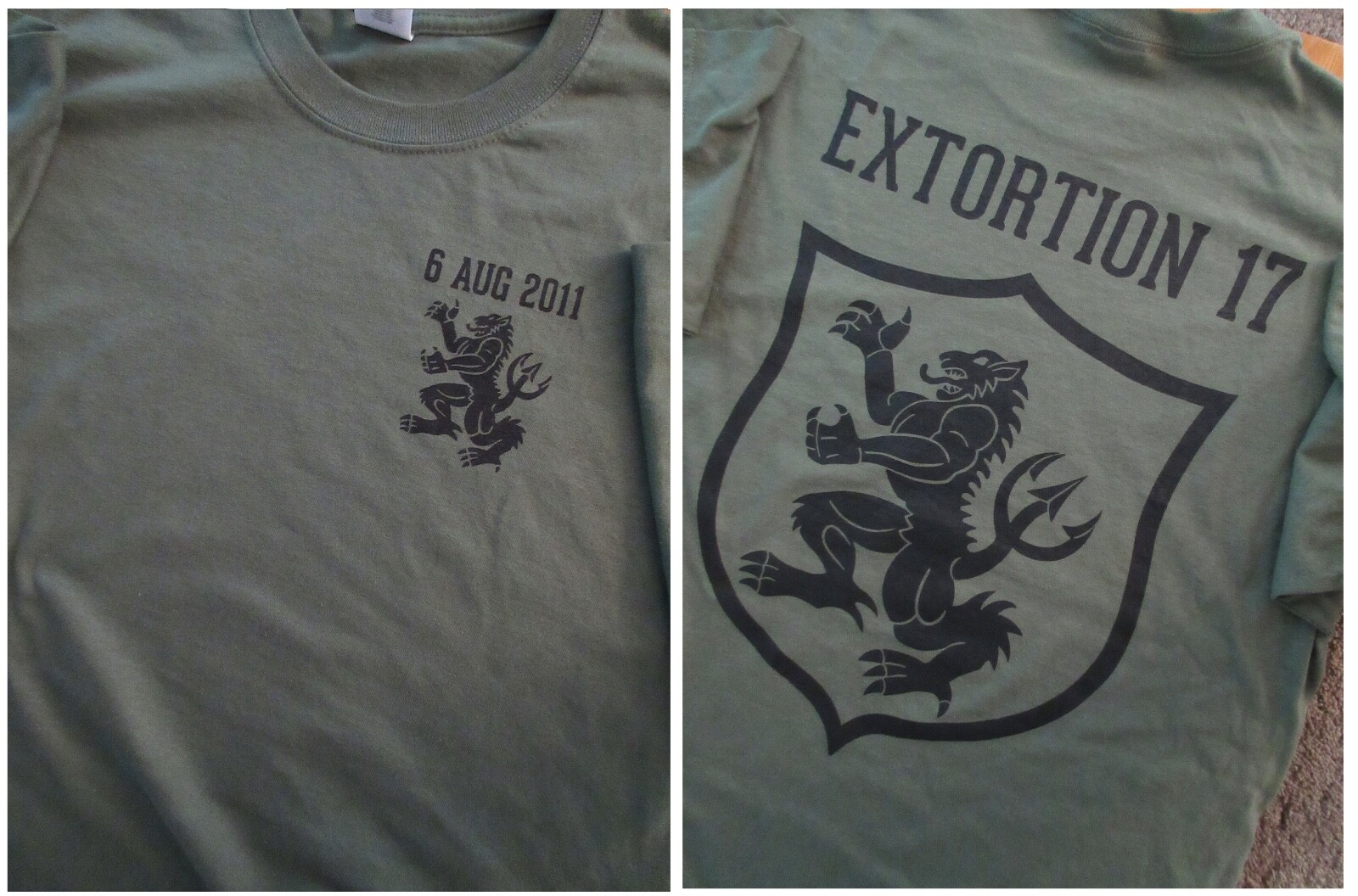 Navy SEALS EXTORTION 17 Gold Squadron 8/6/11 T-SHIRT XL ORIGINAL US DESIGN