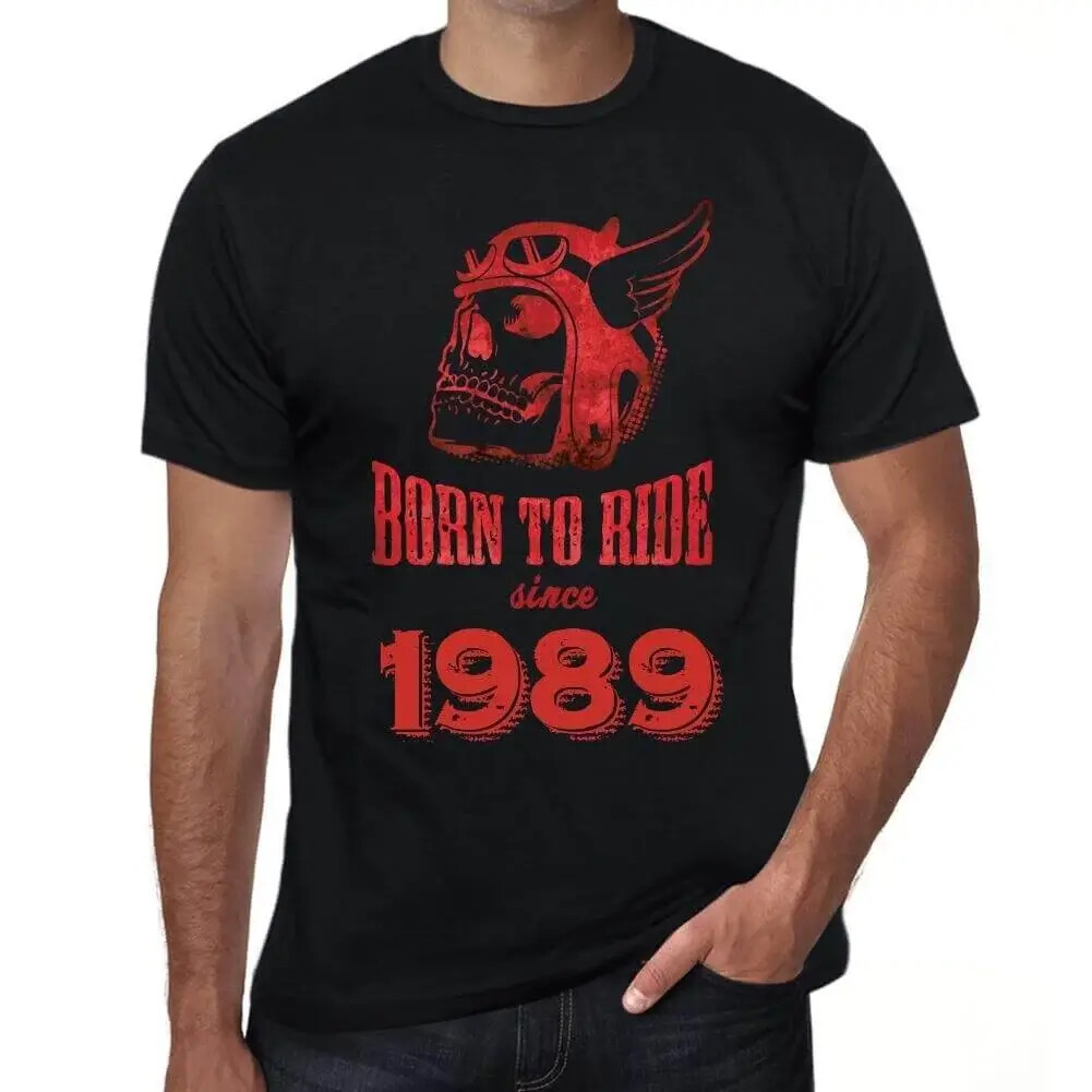 Men’s Graphic T-Shirt Born To Ride 1989 35th Birthday Anniversary 35 Year Old