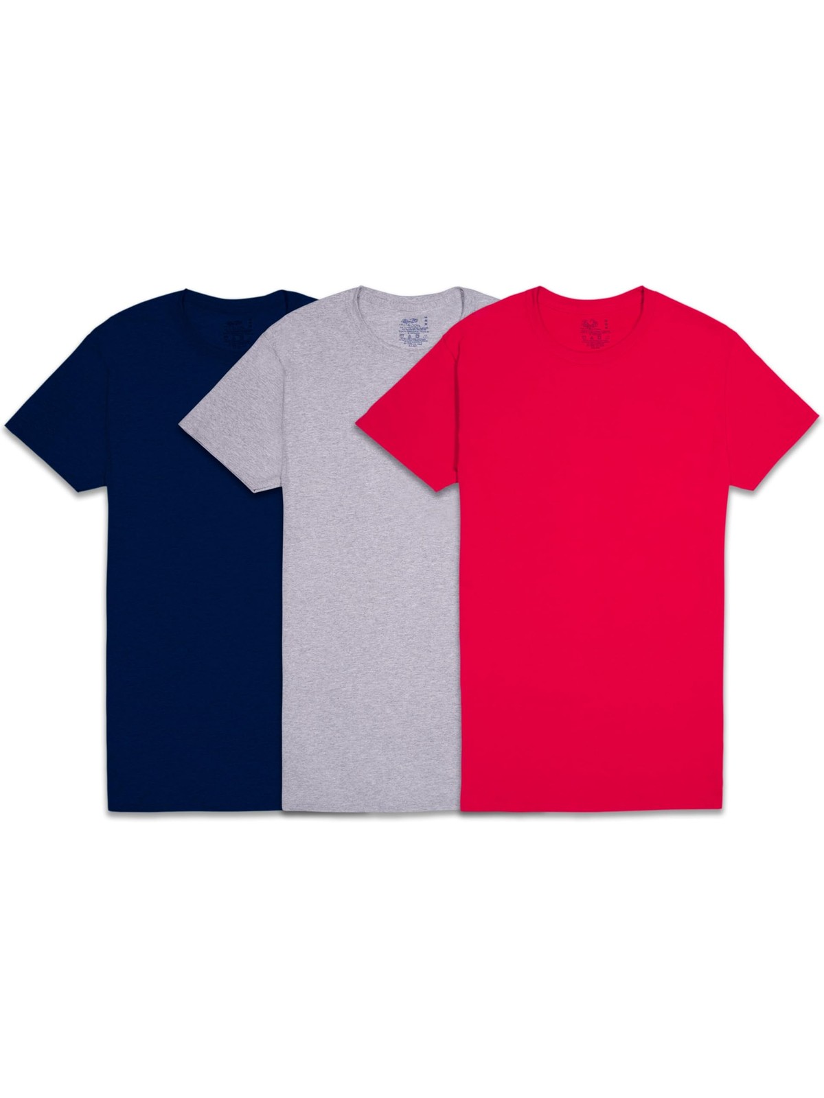 3 Pack Mens,Moisture Wicking 100% Cotton,Short Sleeve Crew T-Shirts,(L) May Vary
