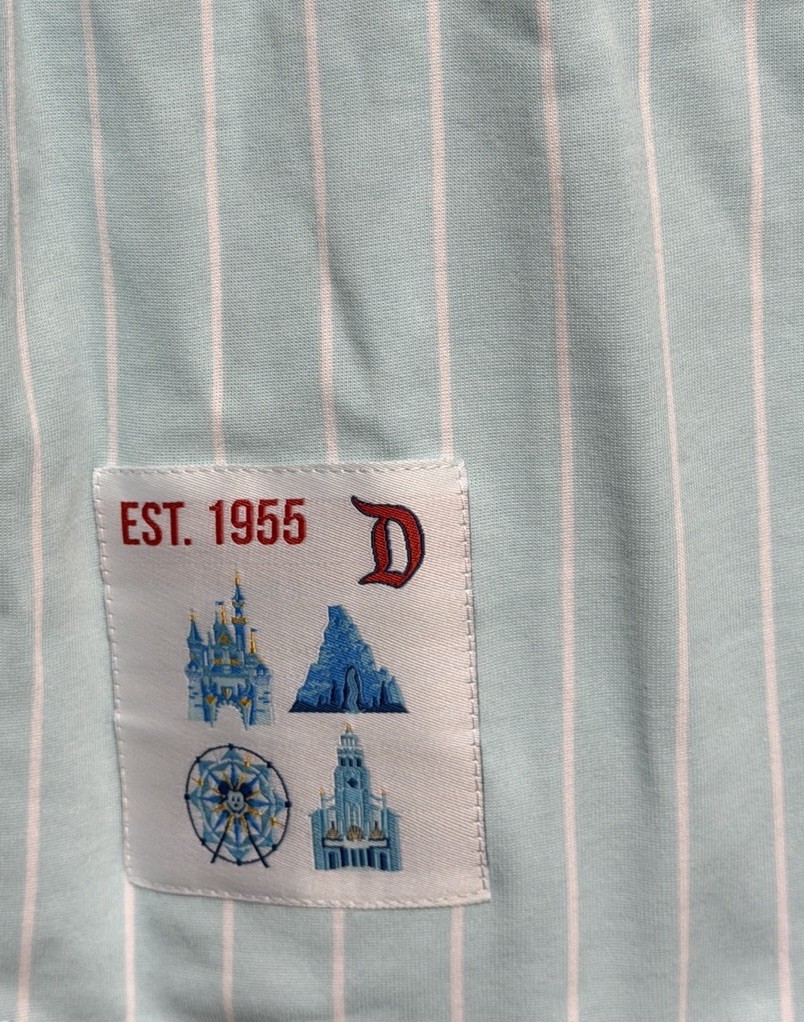 Disneyland Baseball Jersey Happiest Place On Earth Adult M Pinstripe Blue New