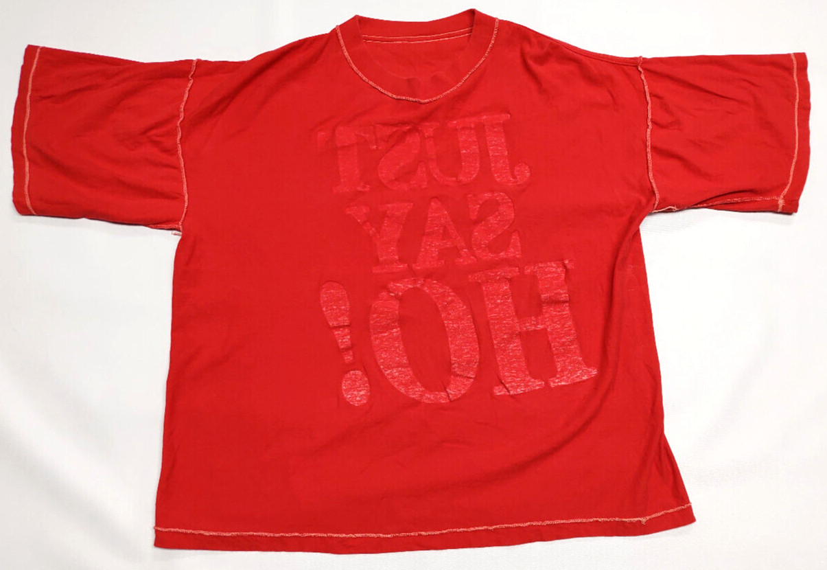 Vtg? Trend Basics “Just Say HO! Red T-Shirt” Size XL~Retro