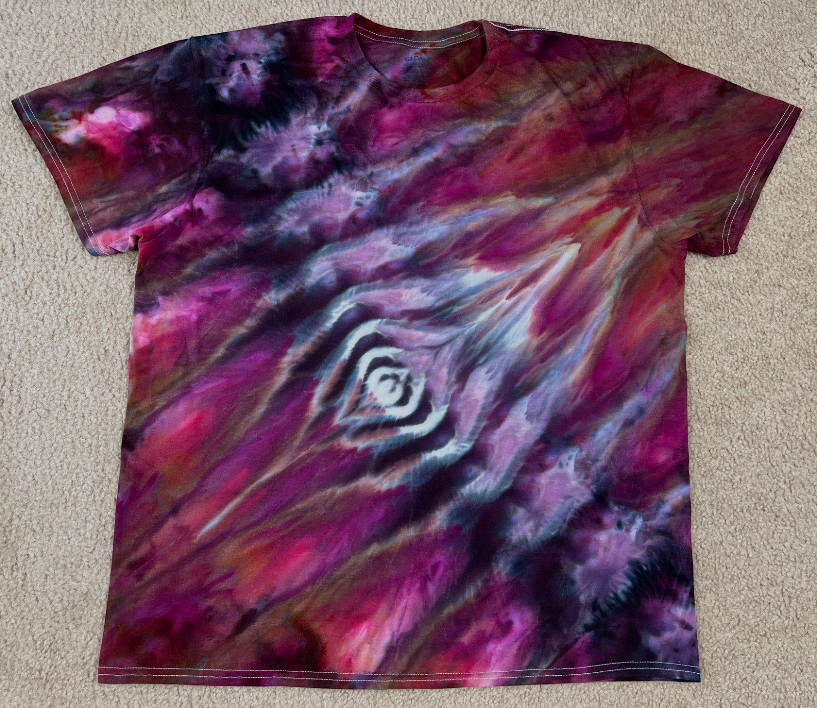 Handmade Ice Tie Dye T-Shirt XL Mens Womens Soft Cotton Rolled Ice Dye