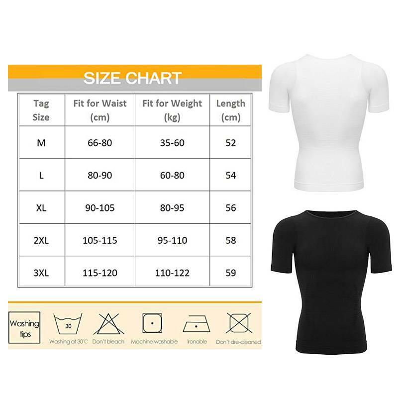 Men Slimming Body Shaper T-shirt Abs Abdomen Compression Tee Workout Tank Tops