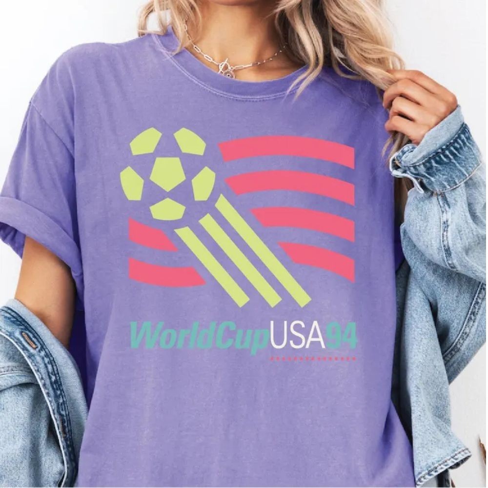 Vintage 1994 USA World Cup T Shirt | Bold 90’s Colors | Retro Soccer Graphic