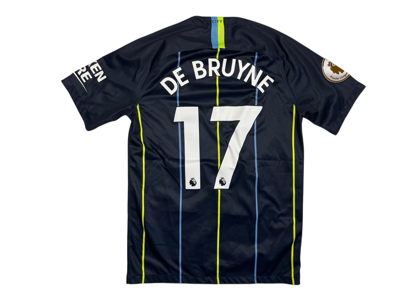 Nike MANCHESTER CITY Black #17 DE BRUYNE FOOTBALL JERSEY Soccer Shirt Sz Men’s M