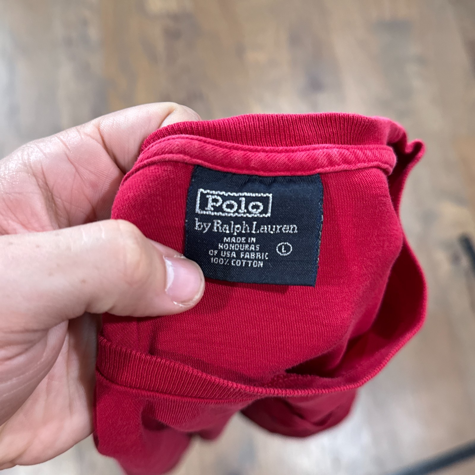 Vintage Polo Ralph Lauren Shirt Mens L Red Classic Fit Cotton Pocket Preppy 90s