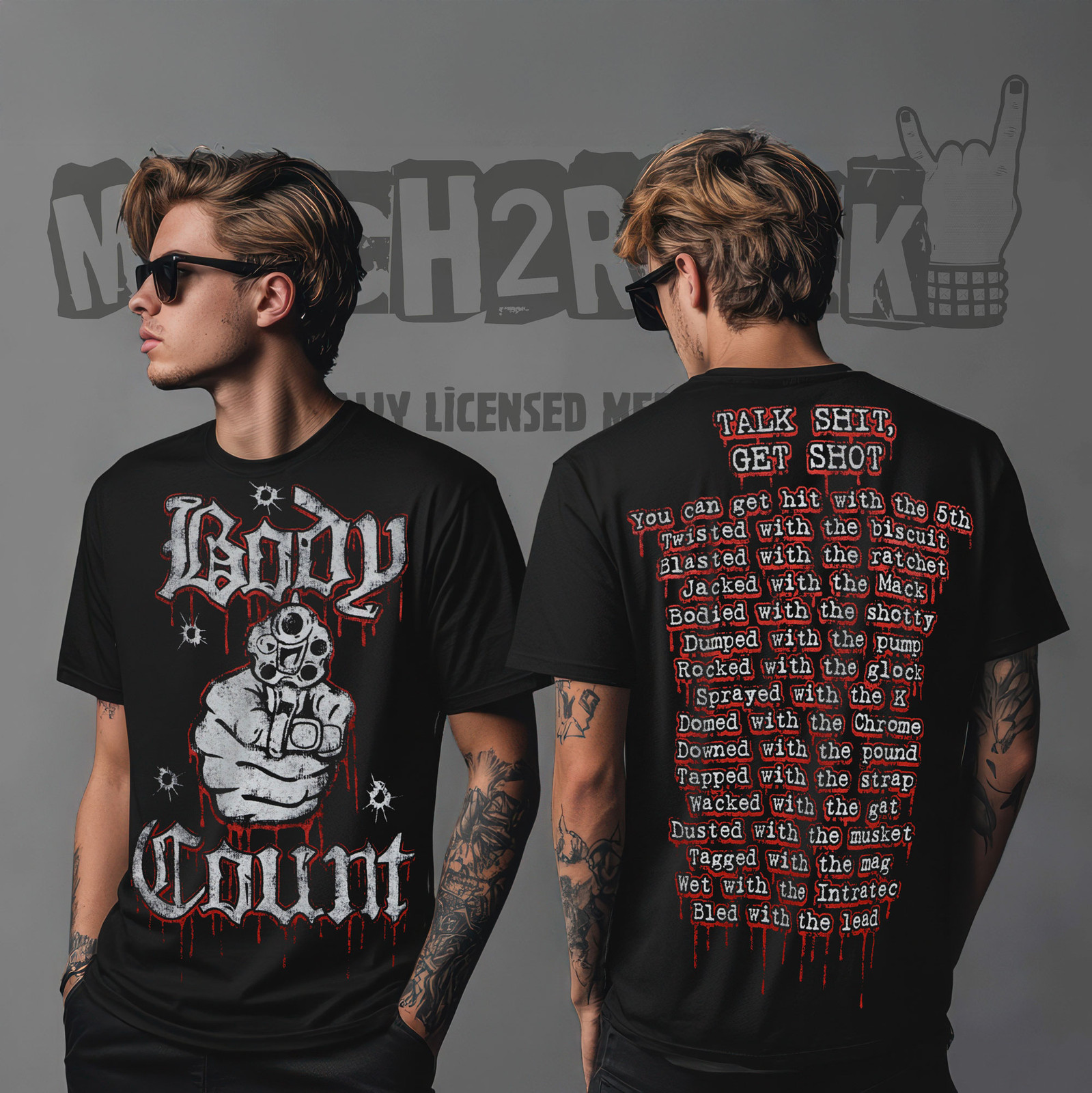 Authentic BODY COUNT Band Talk Sh*t, Get Shot T-Shirt M-3XL NEW