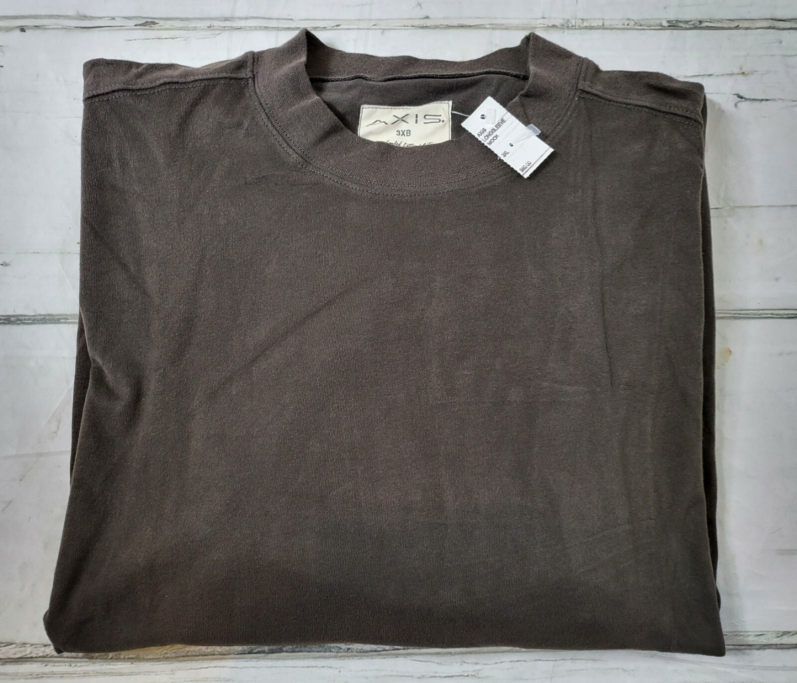 Vintage Deadstock Axis Mens 3XB Combed Cotton Long Sleeve Mock T Shirt NWT $60